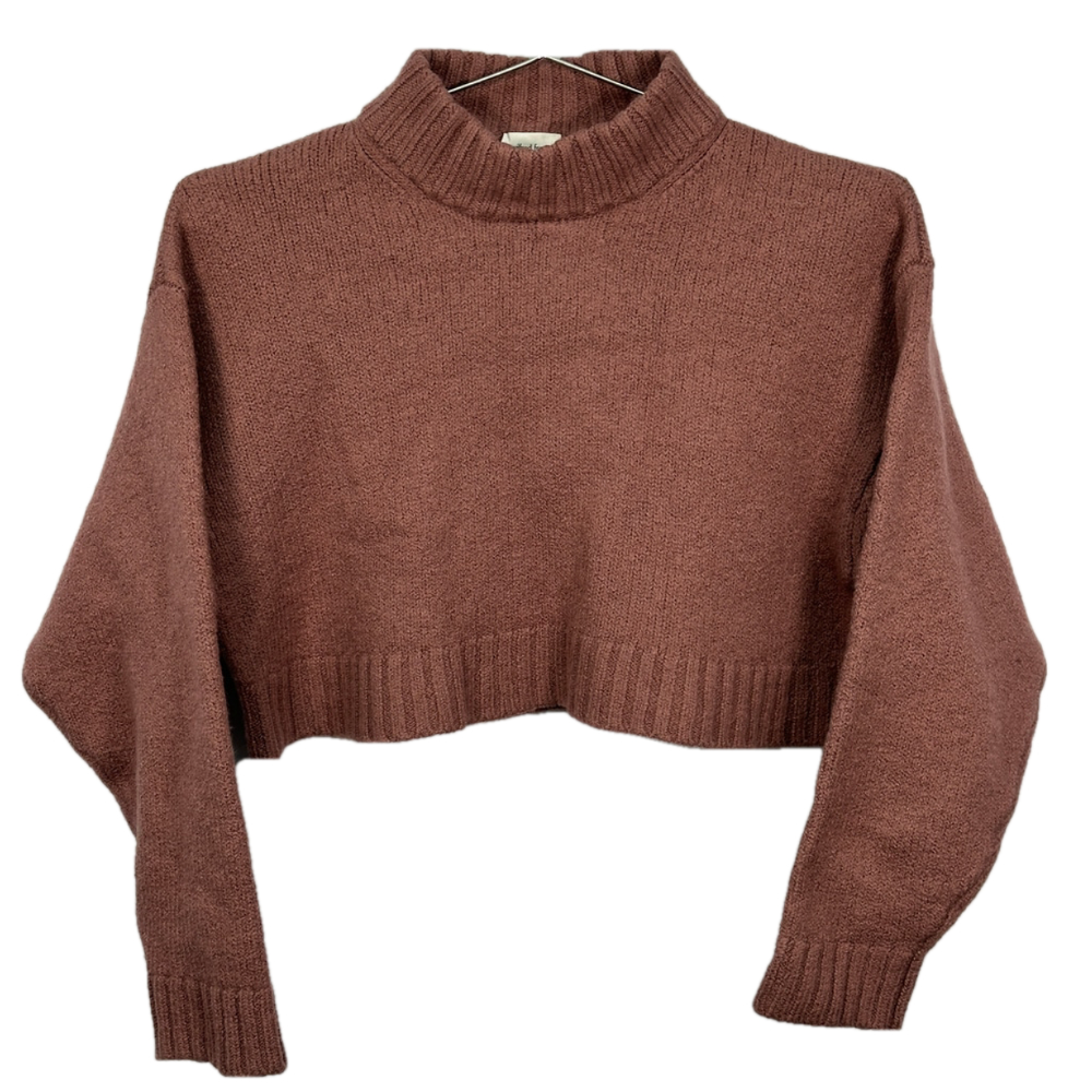 Aritzia Wilfred Free Harper Sweater‎ Merino Wool Turtleneck Mauve Pink Large - Picture 2 of 6